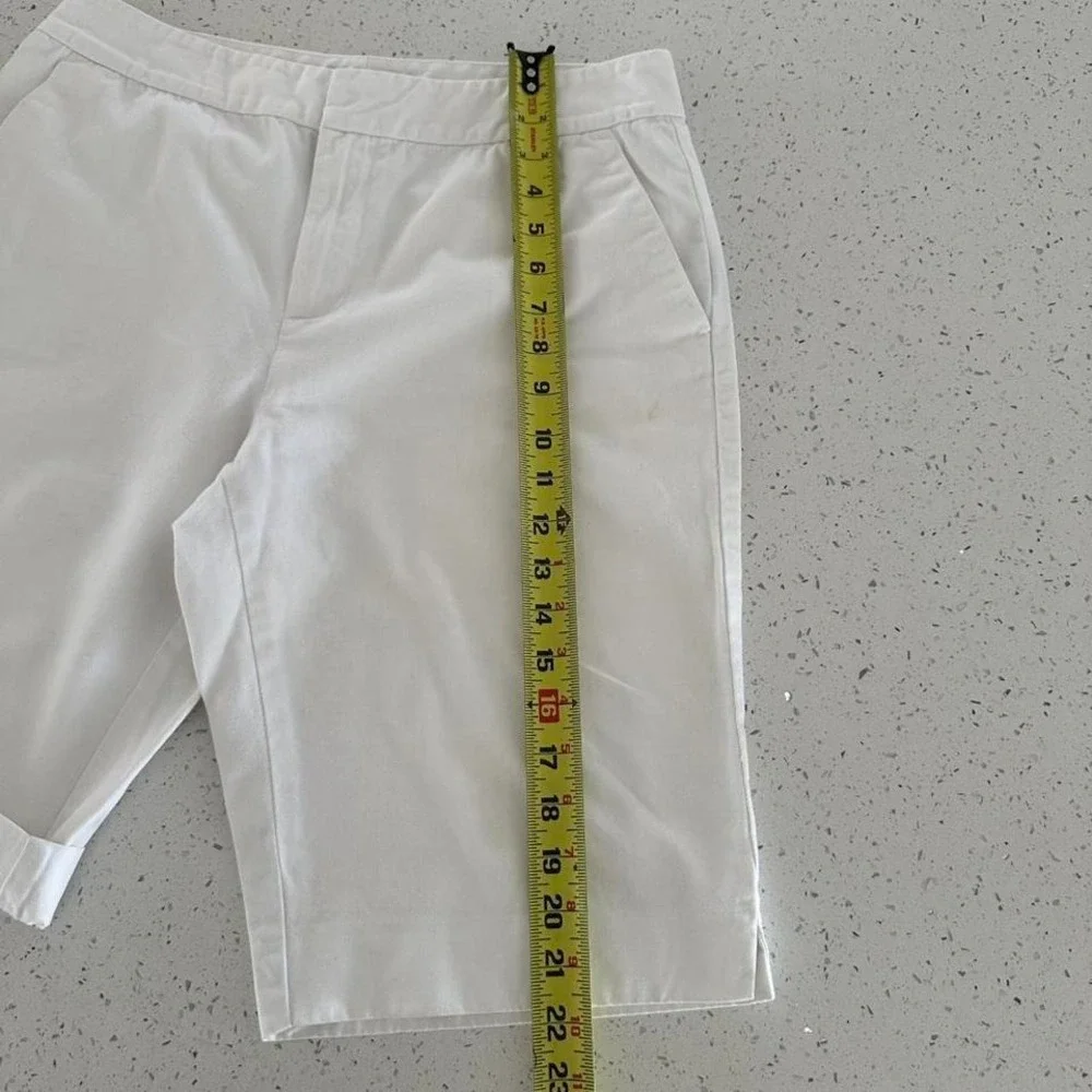 Lauren Ralph Lauren White Cotton Bermuda Shorts Womens Size 8 Preppy Summer - Picture 6 of 8